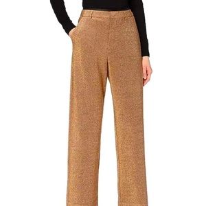 Scotch & Soda Metallic Bronze Wide Leg Trousers…size M…NWOT…Retail $395